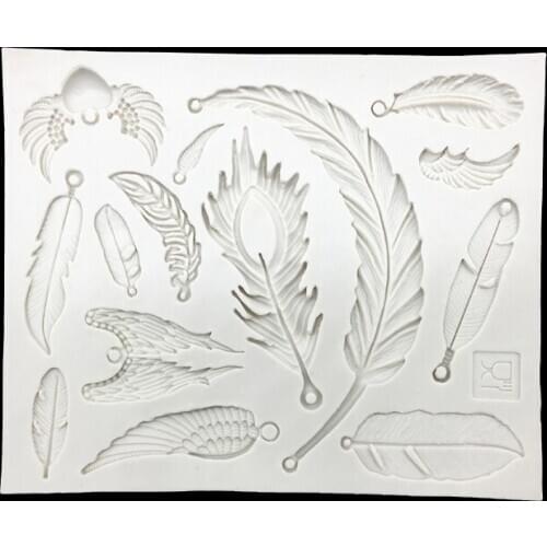 Feather Shape 100% Platinum Silicone Sugarcraft Mould, Fondant Cake Decorating Tools Bakeware