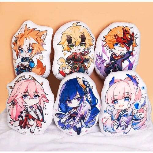 Genshin Impact Zhongli Tartaglia Xiao Venti Diluc Kaeya Paimon Keli Cosplay Anime Plush Toys Kawaii Cartoon Pillow Specification