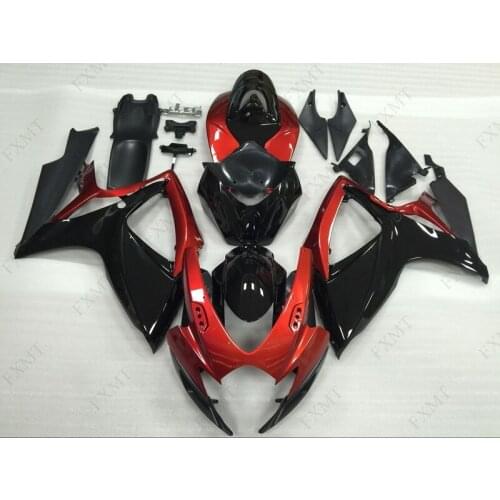 GSX-R600 2006 Bodywork GSX-R750 06 Abs Fairing GSXR 600 2006 - 2007 K6 Body Kits Red Black 12