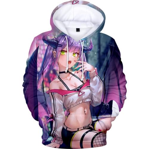 HOLOLIVE VTuber Tokoyami Towa 3D Print Fashion Fall Winer Suit Hoodies Sportswear Hooded Youthful Kawaii Women/Men The hooded