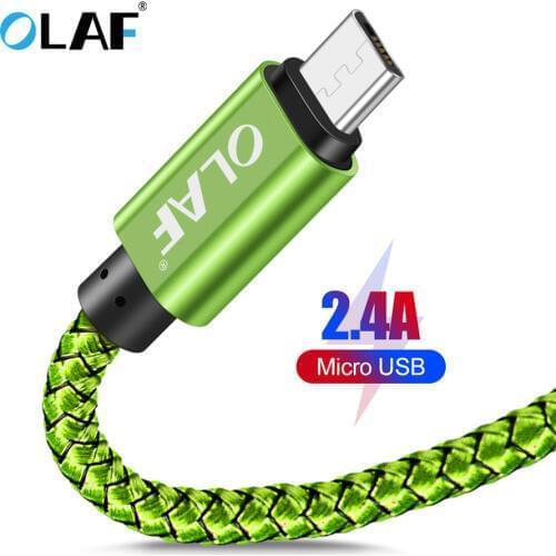 OLAF 1M 2M 3M Micro USB Cable 2.4A Fast Charging Microusb Android Charger Cord For Samsung Xiaomi Huawei LG Mobile Phone Cables