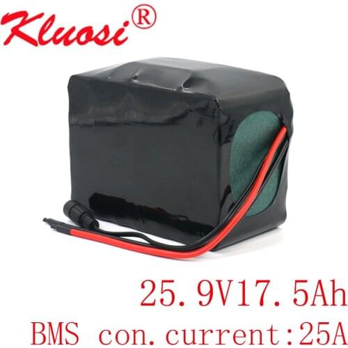 KLUOSI 7S5P 24V 17.5Ah 25.2V 18Ah 29.4V Lithium Battery Pack for Electric Motor Bicycle Scooter Wheelchair Motor with 25A BMS