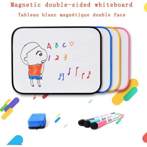 Magnetic Erasable Whiteboard Double Side Dry Erase Message Memo Writing for Kids A4 Size White Board Home Office School Supplies