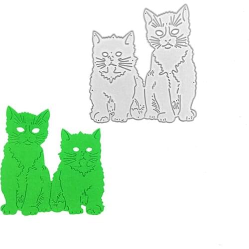 Julyarts 2pcs Cat Metal Dies Molde For DIY Scrapbooking Decorative Embossing Paper Cards Handcraft Die Cut