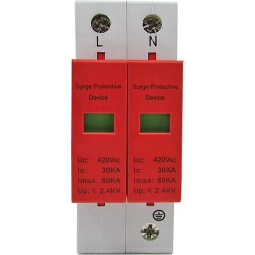 Lightning Protection Module of 60KA Single-phase Power Supply 220V Power Supply Lightning Arrester Surge Protector 2P