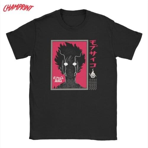 Mob Psycho 100 Mens T Shirts Anime Manga Leisure Tees Short Sleeve Round Neck T-Shirts 100% Cotton New Arrival Clothes