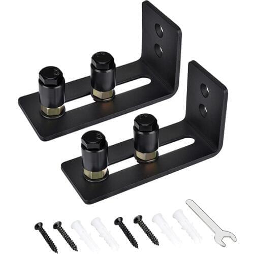 2Pcs Wall Mounted Sliding Barn Door Floor Guide with Adjustable Rollers Home Hardware Accessories