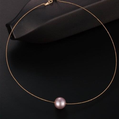 NYMPH Real Natural Freshwater Pearl Round Purple Rearl Luxury Gold Patch Fine Jewelry For Women Wedding Gift X321