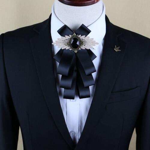 New Free Shipping fashion casual Mens male multilayer diamond collar bow tie wedding groom Groomsmen original design ON sale