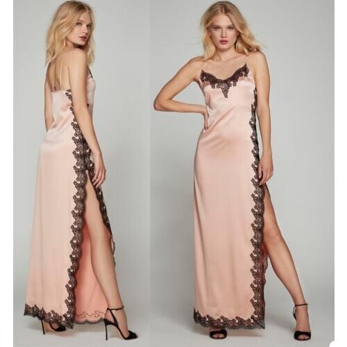 New Arrival Women Night Robe Lace Applique High Split Lingerie Custom Made Bridal Sleepgowns Cheap Sleepwear Party Pajama