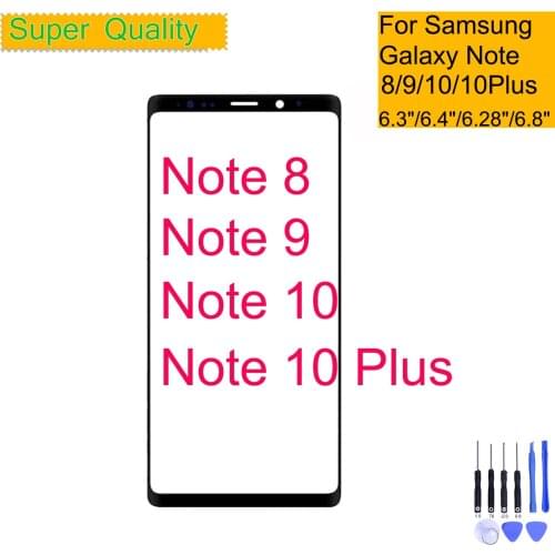 Note 8 Note 9 Front Outer Glass Lens Cover For Samsung Galaxy Note 10 Plus LCD glass Touch Screen Panel Replacement