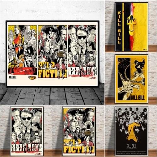 Poster and Prints Hot Kill Bill Pulp Fiction Movie Film Vintage Painting Art Wall Pictures for Living Room Home Collection Decor