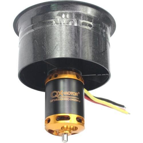 QX-MOTOR QF2822 Brushless Motor 2200kv-4300KV 3-6s Battery 64mm/70mm EDF Ducted Fan 5/12Blades for Outrunner Airplane Model