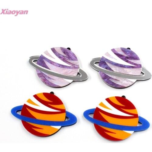 1pair) Saturn Dangle Earrings Space Themed Planet Glitter Acrylic Earrings