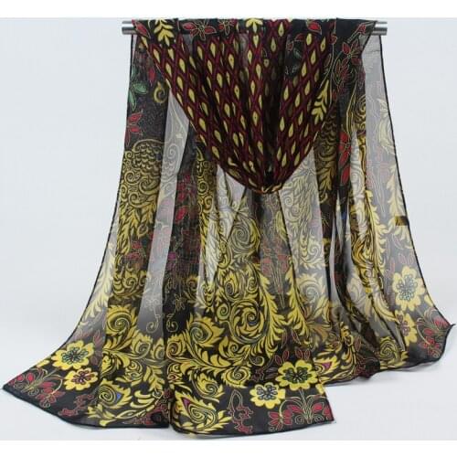 2020 Korea new winter scarf Gradient print polyester silk scarves factory outlets hijab muffler 045