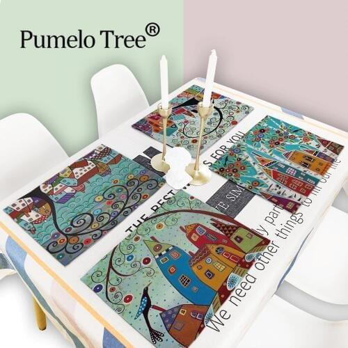 Nordic Kitchen Table Mats Flower American Placemats Cup Coaster Rectangle Kitchen Placemat Doily Manteles Individuales De Mesa