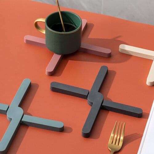 Folding Heat Insulation Pad X Shaped Cross Table Placemat Foldable Thick Pot Coaster for Kitchen Table HFing