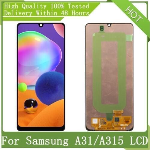 For SAMSUNG 6.4” A31 A315 A315F SM-A315F Super AMOLED LCD Screen Display Touch Screen Digitizer Assembly With Frame Replacement