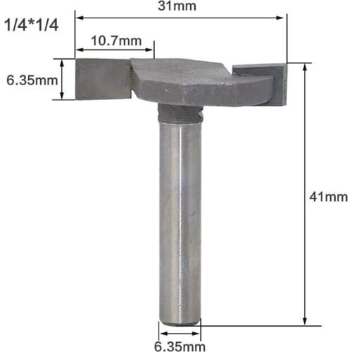 1/4 Inch Straight Shank T Slot Router Bit T-Track Woodwork Milling Cutter Tool Milling Cutter Carving Router Bits For Wood