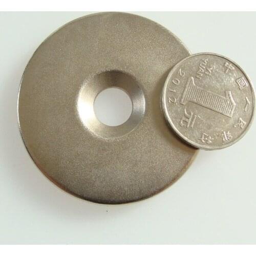10PCS D50mm*d6mm*5mm nickel coat powerful rare earth neodymium magnet with countersunk hole