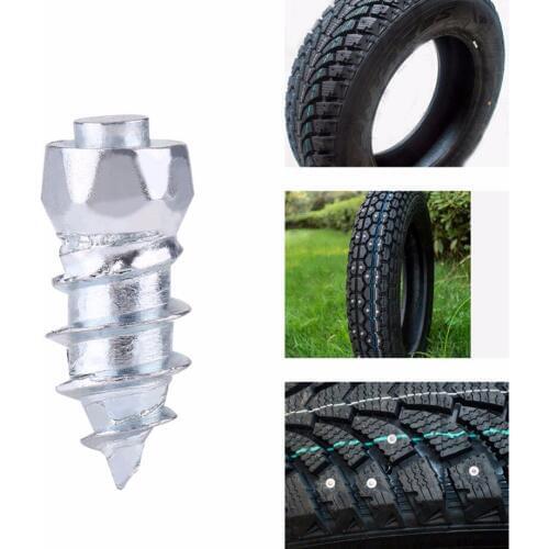100pcs 15mm/0.59" Steel Wheel Tyre Stud Screws Snow Tire Spikes for Car Auto SUV ATV Snow Nail Anti-Slip Screws