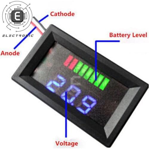 12V 5-15mA Lithium Lead Acid LED Digital Display Indicator Battery Capacity Tester Voltmeter