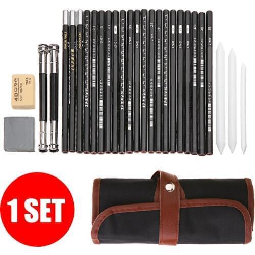 29pcs Professional Sketching Drawing Pencil Kit Artist Sketch Graphite Charcoal Stick Pencil Student Art Craft Drawing Supplies