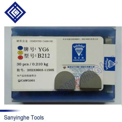 Free shipping high quality 30pcs/lots B212 YG6 / YG8 / YW1 / YW2 / YT5 / YT14 / YT15 carbide welding inserts brazed insert