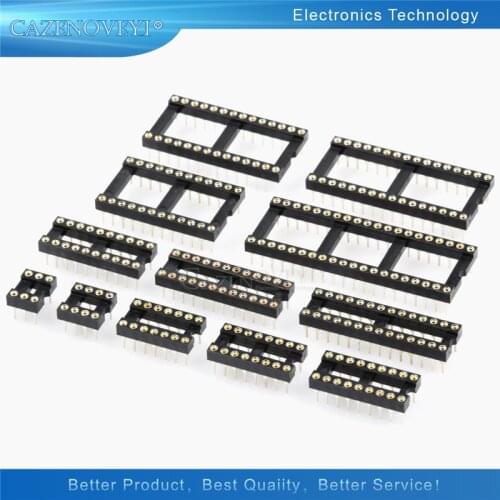 4PCS Round Hole IC socket Connector DIP 6 8 14 16 18 20 24 28 32 40 pin Sockets DIP6 DIP8 DIP14 DIP16 DIP18 DIP20 DIP28 DIP40