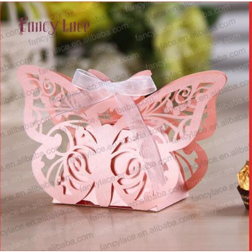 50pcs Candy Butterfly Box Hot Sale Laser Cut Gift Packing Bags Chocolate Boxes Wedding Party Decoration Supplies