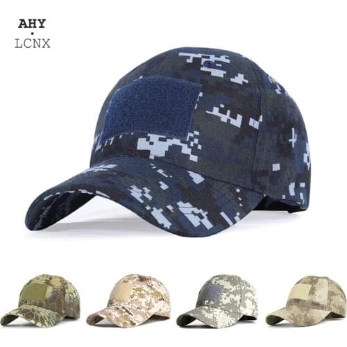 17 Colors Camo Mens Baseball Cap Womens Ponytail Hat Dad Hats New Tactical Camouflage Velcro Outside Sport Sun Caps 2022
