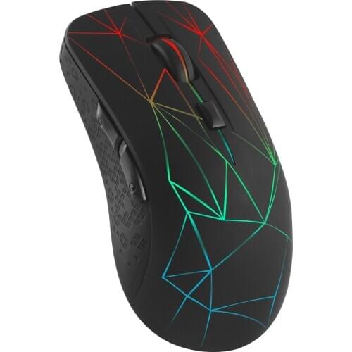 Bluetooth 5.0+2.4G Dual-mode Wireless Mouse Rechargeable Portable Colorful LED Gamer Mause Optical 1600 DPI Mice For PC Laptop