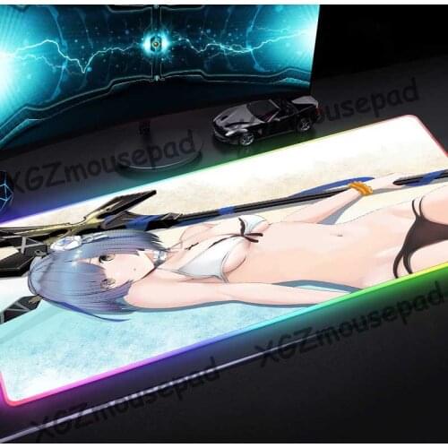 XGZ Anime Scepter Beach Scenery Custom Large RGB Mouse Pad Precision Black Lock Edge Computer Desk Mat Speed Rubber Non-slip Xxl