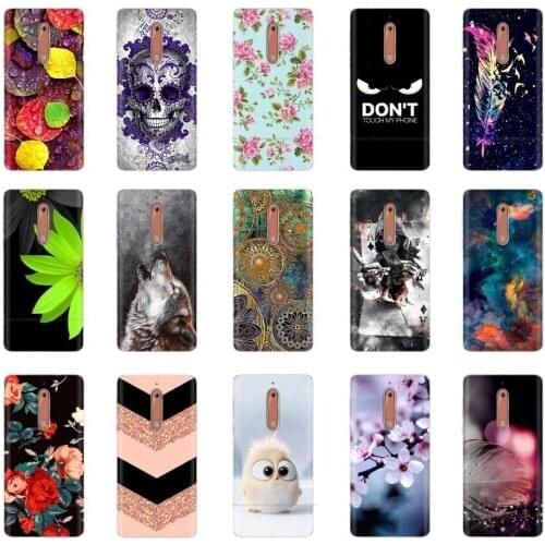 For Nokia 5 Case Cover Soft Silicon TPU Fashion Colorful Painted Phone Back Cover Protective Case for Nokia 5 Nokia5 Bumper Bags