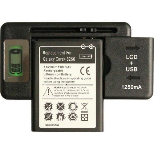 Ciszean 1900mAh B150AE / B150AC Replacement Battery + LCD Charger For Samsung Galaxy Core i8260 G3508/9 G3502/U i8268/D i8262/D