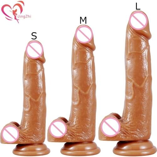 JingZhi Skin Feeling Realistic Dildo Sex Toy For Women Big Penis Suction Cup Dildo For Anal Strapon Leabian Dick Adult Sex Shop