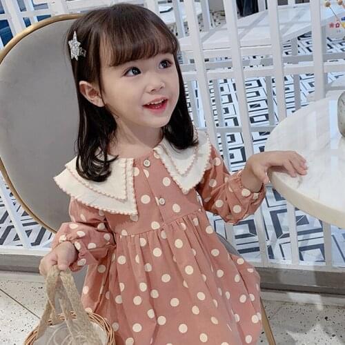 Kids Dress For Girls 2020 Autumn New Baby Girl Sweet Long Sleeve Polka Dot Princess Dress Children Clothing