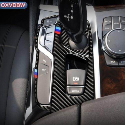 For BMW 5 Series G30 Carbon Fiber Car Center Control Gear Shift Panel Decorative Sticker Interior Trim LHD RHD Accessories