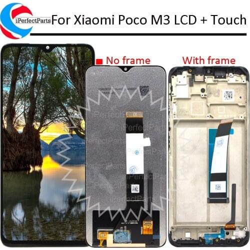 For Xiaomi Poco M3 LCD M2010J19CG, M2010J19CI Display with frame Touch Panel Screen Digitizer For Pocophone M3 tela poco m3 LCD