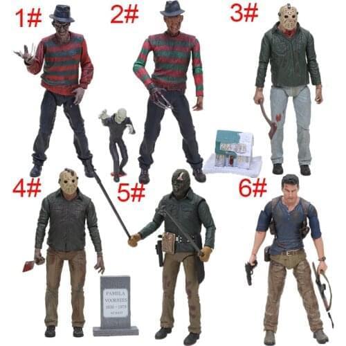 NECA ANightmare on Elm Street Freddy Krueger Friday the 13th Freddy Krueger Vs. Jason Voorhees Uncharted Nathan Drake Figure Toy