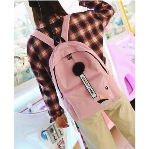 Canvas Backpack girl 2021 new college wind Korean Sen Department all kinds of simple small fresh junior high school student bag