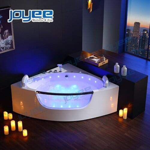 JOYEE Europe France Indoor Mini Small Corner Adults Air Bubble Massage Jets Hot Tub 2 Seater Lay-Z-Spa Whirlpool Bathtub