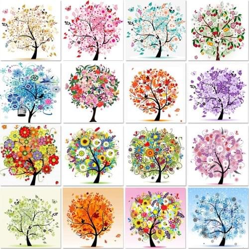 5D Diamond Painting Four Seasons Trees Diamond Embroidery Tree Picture Of Rhinestone Mosaic Handmade Home Decor Christmas Gift