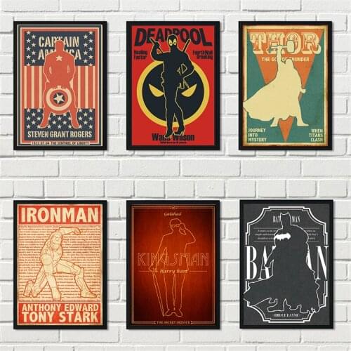Retro Anime Marvel Avengers Superhero Comics Posters Canvas Painting Prints Home Decoration Wall Art Picture Kids Room Decor