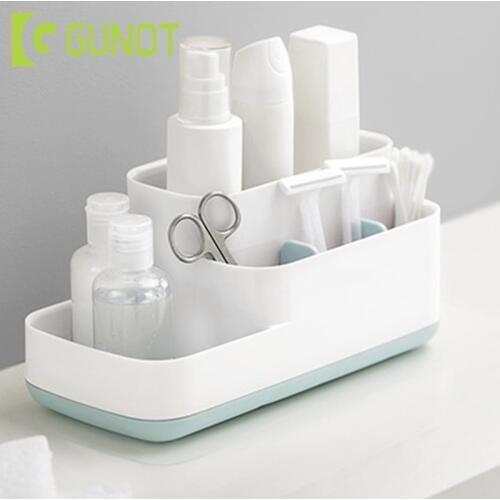 GUNOT Bathroom Organizer Box Partition Storage Box Cosmetic Organizer Large Capacity Makeup Display Case Bathroom Accessories