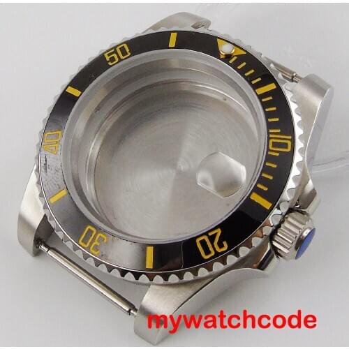 40mm bliger black/blue/green ceramic bezel 316L stainless steel watch case fit for NH35 NH36 automatic movement