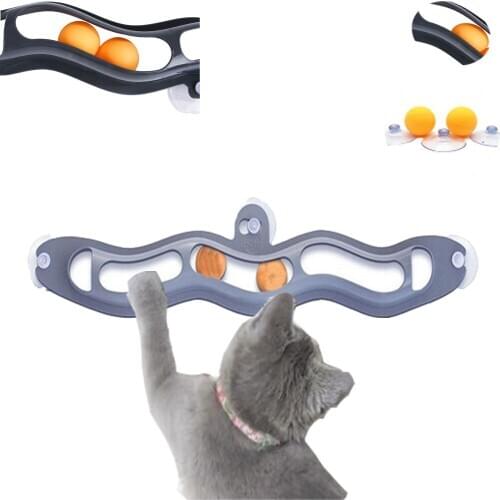 Cat Interactive Toys Suction Cup Track Ball Pet Accessories Window Adsorption Glass Plastic Sucker New Funny Cat Educational Toy