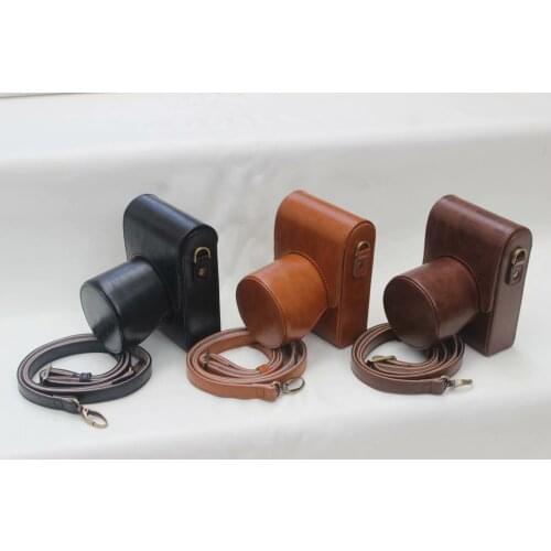 Camera Bag Leather Case Cover For Leica Q Typ 116 Full Body Protective Shell Coque With Shoulder Strap