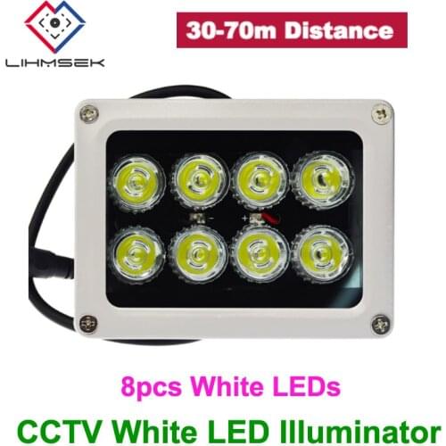 Lihmsek Factory Price CCTV Fill Light 8pcs White LEDs Illuminator Night Vision Light Lamp For CCTV Camera White Color