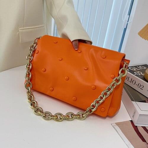 2022 Fashion New High-quality PU Leather Womens Designer Handbag High capacity Shoulder Messenger Bag Golden Chain Armpit bag